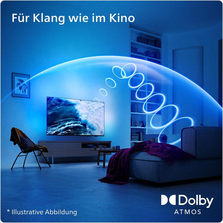 Philips Ambilight 43PUS8109 4K LED Smart TV - 43-Zoll Display Mit Pixel-Präziser Ultra HD, Titan OS Plattform Und Dolby Atmos, Funktioniert Mit Alexa Und Google Sprachassistent - Satiniertes Chrom