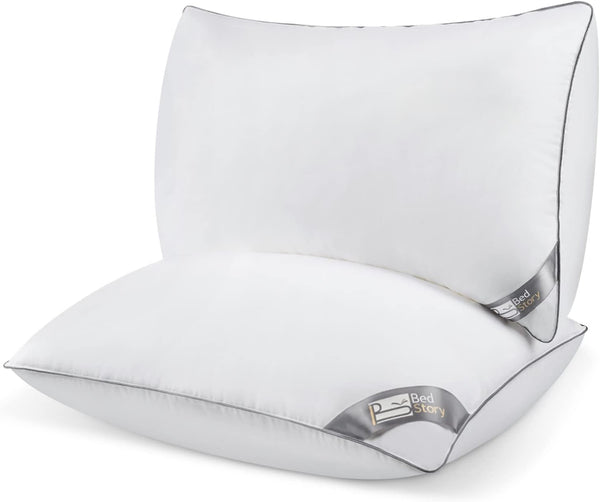 Pernă Bedstory, 2-Pack, calitate hotelieră, pernă pentru dormit, alternativă, de susținere și hipoalergenică pentru cei care dorm pe stomac, spate și lateral