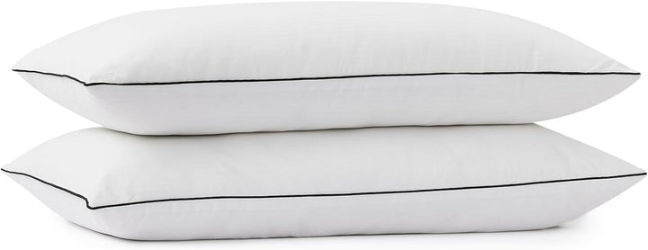 Pernă Sweetnight 80X80 Set de 2, pernă din microfibră 1300G, pernă moale și de susținere a gâtului pentru toate pozițiile de dormit, capac respirabil 100% bumbac, certificat Oeko-Tex