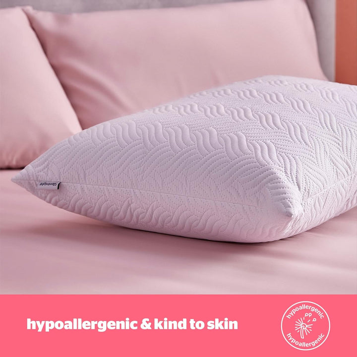 Silentnight Ultimate Pillow - pernă de pat moale și de susținere cu capac de lux matlasat Pinsonic Soft Touch, lavabil la mașină și hipoalergenic pentru cei care dorm pe spate și lateral, 1 bucată