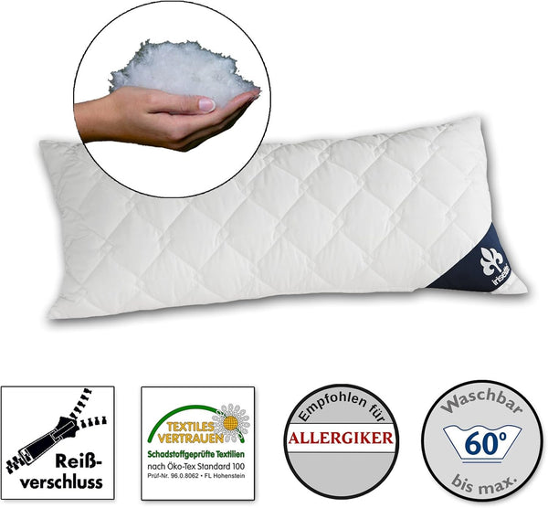 Perna Irisette Micro Thermo - Made in Germany - Pernă cu husă detașabilă din microfibră moale, 40 X 80 Cm, certificată Ã-ko-Tex