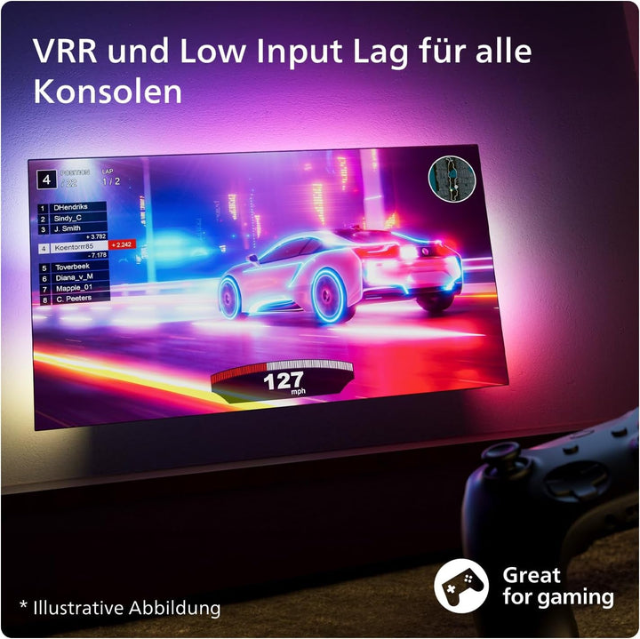 Philips Ambilight 43PUS8109 4K LED Smart TV - 43-Zoll Display Mit Pixel-Präziser Ultra HD, Titan OS Plattform Und Dolby Atmos, Funktioniert Mit Alexa Und Google Sprachassistent - Satiniertes Chrom