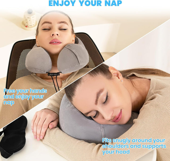 Good Nite Neck Pillow Airplane Neck Pillow Travel Pillow Adult Neck Pillow Car Home Pillow Head Pillow Ergonomic Memory Foam Washable With Narrow Back Adjustable Grey