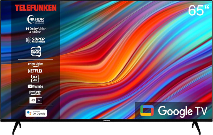 Telefunken Android TV 40 Zoll Fernseher (Full HD Smart TV, HDR, Triple-Tuner, Bluetooth) XF40AN750M, Schwarz